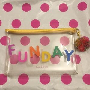 Studio DIY clear Funday clutch w/ Pom keychain